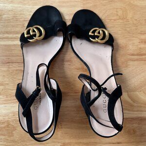 GUCCI Marmont GG Ankle-Strap Sandals